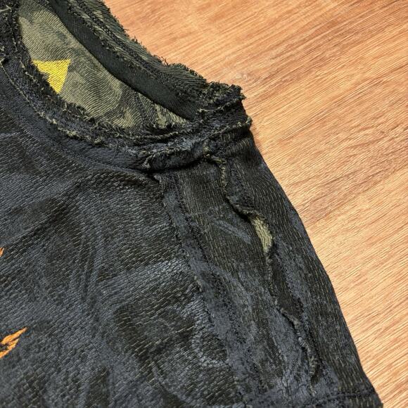 Vintage Affliction Thermal Shirt Reversible Y2K Long Sleeve Camo Black Mens 2XL - Picture 8 of 10